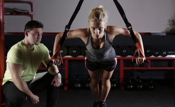woman with trainer